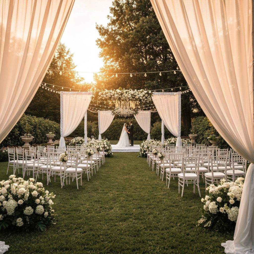 Elegant outdoor garden wedding ceremony
